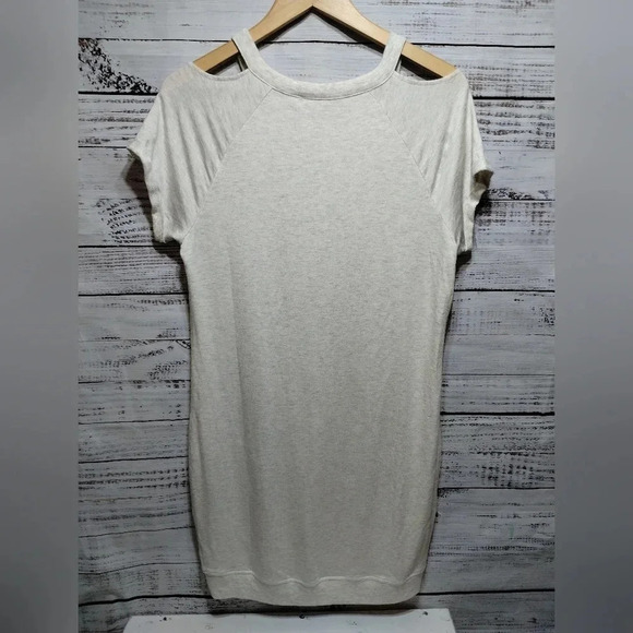 Athleta Shala Cold Shoulder Dress in Heathered Cream Gray size Small Sweater - Picture 7 of 8